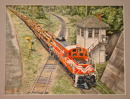 Log Train Diamond Crossing