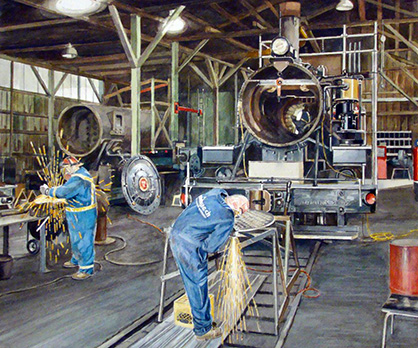 Boiler Makers Restoring Number 7 Steam Engine - Port Alberni